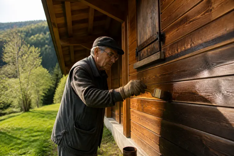 Entretien façade chalet en bois habitable pour assurer sa durabilité.