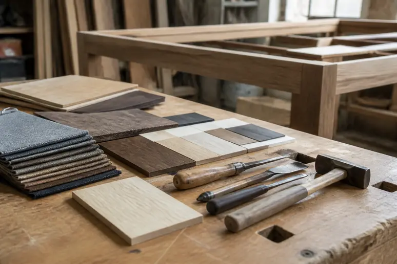 Échantillons de matériaux pour optimiser le budget d'une extension maison bois kit.