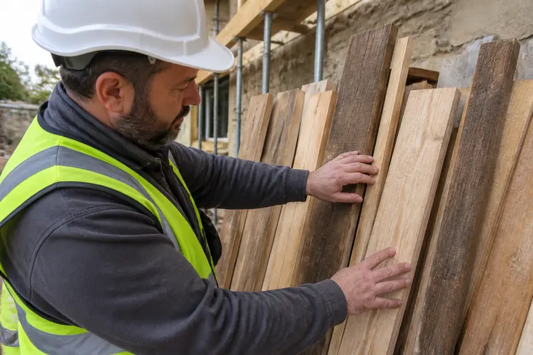 Sélection rigoureuse d'essences de bois pour une surélévation en bois pour maison.