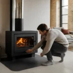Un poele a bois maison moderne chauffe efficacement un salon contemporain lumineux